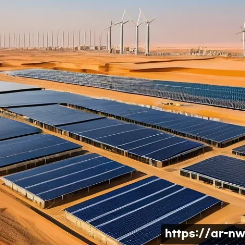 Home 30 첨단 담수화 기술의 미래 예측 - A modern water desalination plant in a Middle Eastern desert setting during golden hour, featuring a...